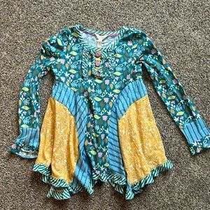 Matilda Jane FOOTPATH TUNIC Girls 8 Top Leaves Mushrooms Stripe Make Believe.